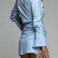 Elegant Solid Fold Shirt Collar Irregular Dress Dresses(6 Colors)