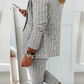 Casual Street Plaid Split Joint Turndown Collar Long Sleeve Two Pieces(4 Colors)