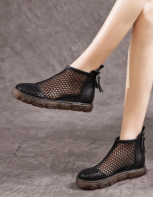 Summer Mesh Breathable Retro Leather Sandals Boots