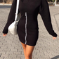 Fashion Casual Solid Split Joint Zipper Hooded Collar Pencil Skirt Dresses