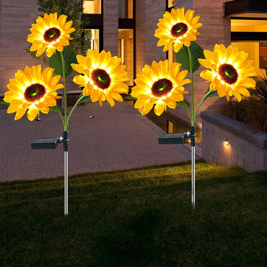 1pc/3pcs 30.7''x5.5'' LED Solar Sunflower Light - Waterproof, Rainproof & Windproof