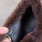 Retro Leather Fur Casual Sneaker For Women