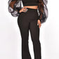 Black Fashion Sexy Solid Patchwork See-through Off the Shoulder Long Sleeve Two Pieces
