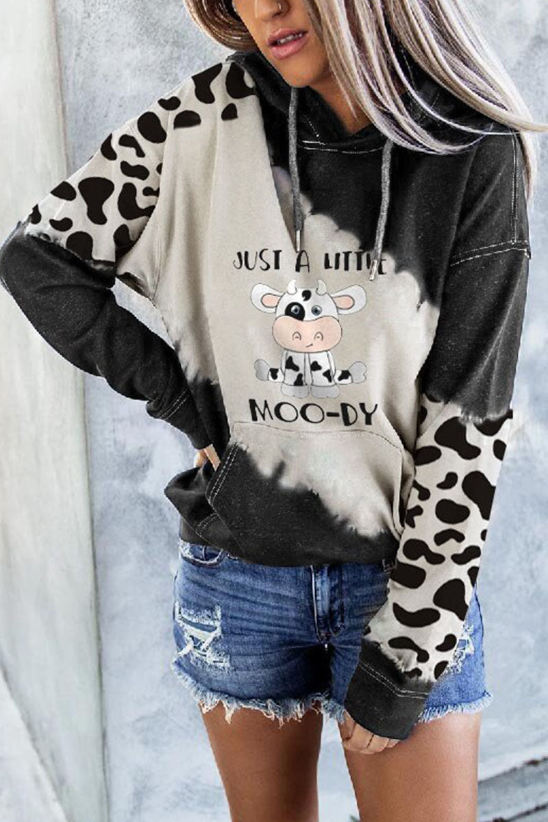 Fashion British Style Print Patchwork Hooded Collar Tops(4 colors)