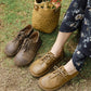 Spring Soft Leather Lace-up Retro Flat Shoes