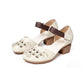Spring Retro Leather Handmade Woven Chunky Sandals