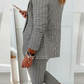 Casual Street Plaid Split Joint Turndown Collar Long Sleeve Two Pieces(4 Colors)