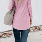 Fashion Casual Solid Patchwork Buttons V Neck T-Shirts(6 Colors)