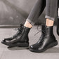 Retro Leather Handmade Lace-up Ankle Boots