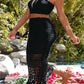 Casual Vacation Solid Tassel Hollowed Out See-through Halter Sleeveless Two Pieces