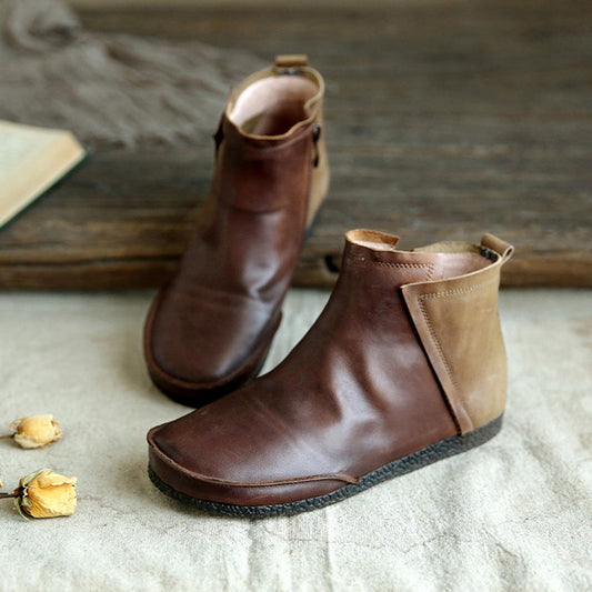 Retro Leather Comfortable Short Women's Boots | Gift Shoes