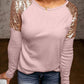Fashion Casual Solid Patchwork O Neck Tops