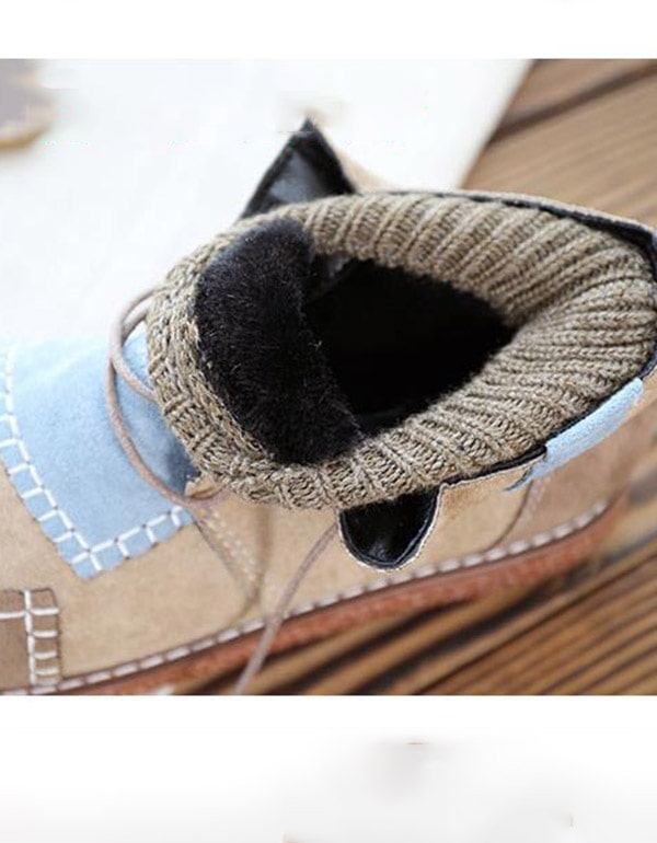 [Clearance]Stitching Handmade Retro Winter Ankle Boots (38)