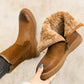 Real Leather Waterproof Winter Fur Boots