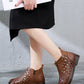 Retro Leather Soft Bottom Hollow Summer Boots