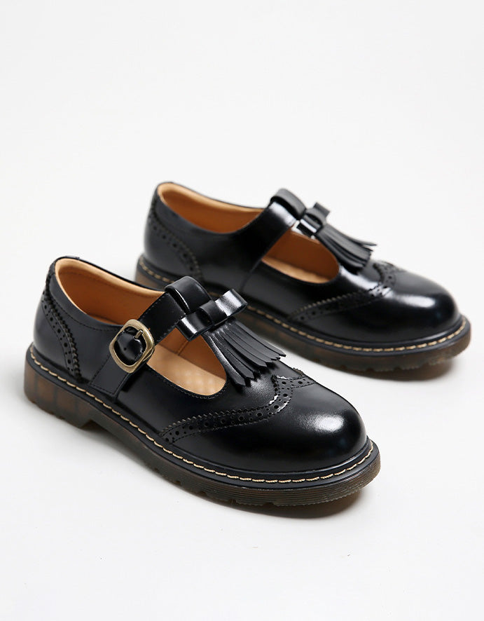 [Wholesale]Spring Handmade Vintage Tassel Mary Jane Shoes