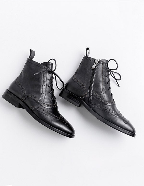 [Clearance]Vintage British Style Lace Up Brogue Oxford Boots 39