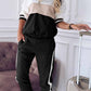Elegant Solid Patchwork Hooded Collar Long Sleeve Two Pieces