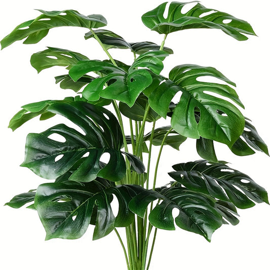 1pc, Large Artificial Palm Tree Leaves - UV Resistant Faux Turtle Leaf for Outdoor Use