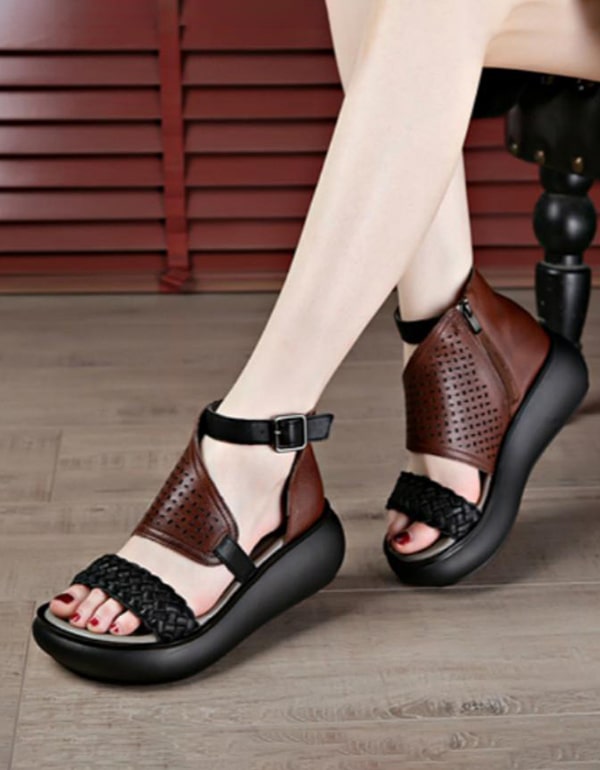 [Clearance]Handmade Summer Ankle Strap Platform Sandals 39/40