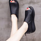 Summer Fish Toe Ladies Leather Wedge Sandals