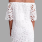 Elegant Solid Lace Hollowed Out Off the Shoulder Dresses