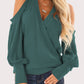 Casual Solid V Neck Tops