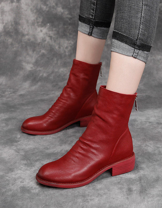 Sheepskin Handmade Chelsea Boots Red