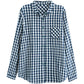 Spring Long Sleeve Gingham Line Shirt
