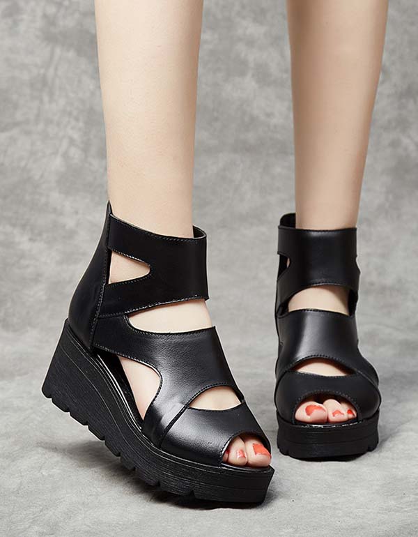 Summer Open-toe Ankle Wedges Sandals