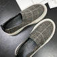 Spring Round Head Flat-heeled Plaid Casual Sneakers