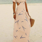 Casual Vacation Print Hollowed Out Patchwork V Neck A Line Dresses