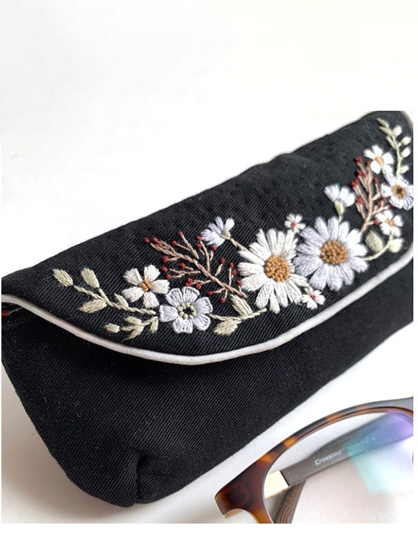 Vintage Embroidery DIY Glasses Bag(Including DIY materials)