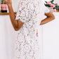 Celebrities Elegant Solid Lace Hollowed Out O Neck Princess Dresses