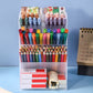 1pc Transparent Multifunctional Large Capacity Desktop Stationery Pencil Storage Box