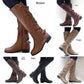 PU Chunky Heel Zipper Casual Winter Women Boots**