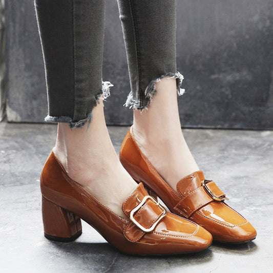 Retro Leather High Heeled Women's Shoes | Gift Shoes