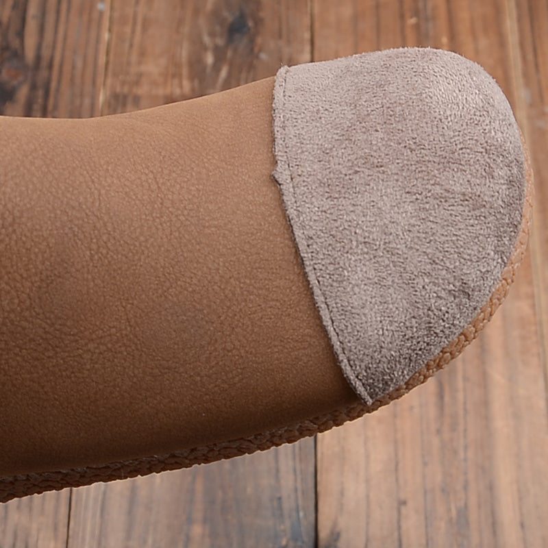 Retro Soft Bottom Handmade Velvet Winter Boots| huidiyu
