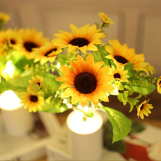 1pc USB Rechargeable Artificial Sunflower Lamp with LED Light