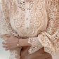 Elegant Patchwork Lace Hollowed Out Buckle Mandarin Collar Tops(3 colors)