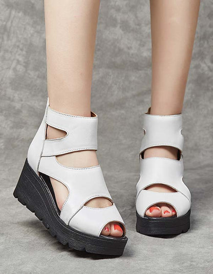 Summer Open-toe Ankle Wedges Sandals