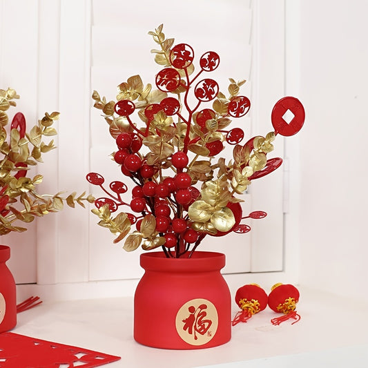Add a Touch of Lunar New Year Cheer to Your Home with this Red Housewarming Planted Plant!