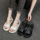 Summer Leather Flat Sandals Slingback