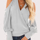 Casual Solid V Neck Tops