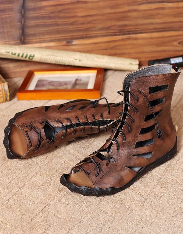 Summer Lace-up Vintage Rome Sandals