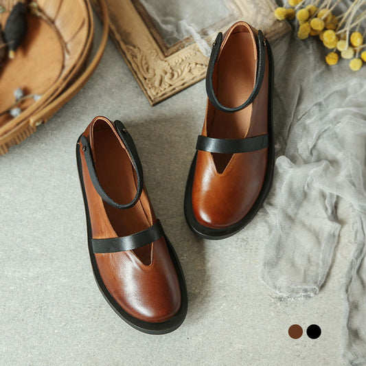 Spring Summer Comfartable Retro Leather Flat Women's Shoes | Gift Shoes