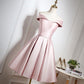 Cute Pink A Line Short Prom Dress, Pink Evening Dress - Veooy