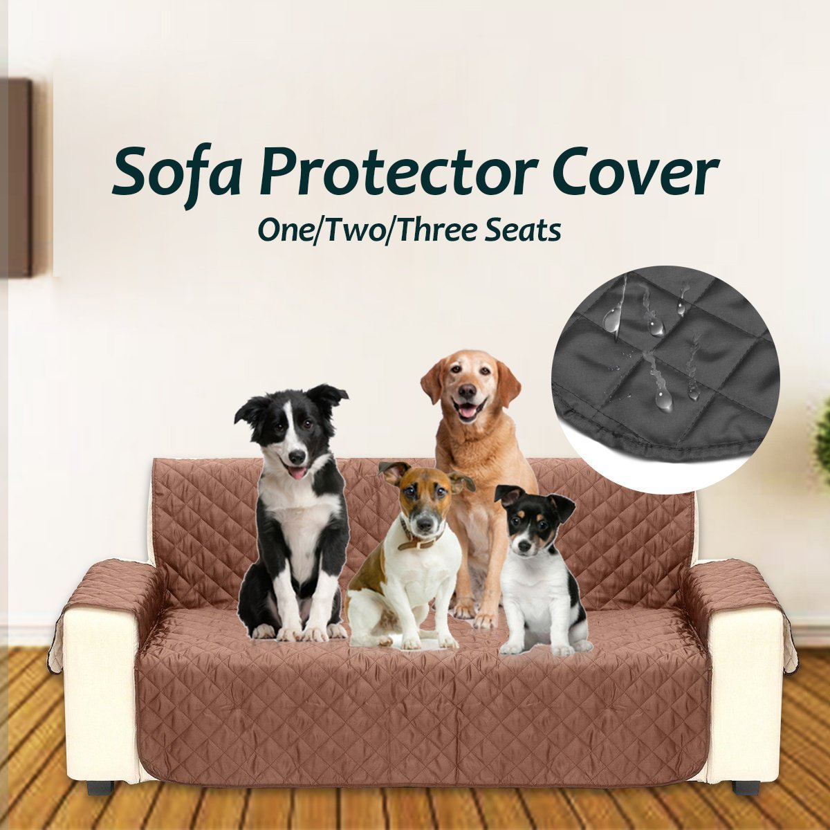 Waterproof Quilted Sofa Covers for Dogs Pets Kids Anti-Slip Couch Recliner Slipcovers 1/2/3 Seater - veooy