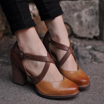 Women's high heels 8 cm with buckle strap *