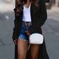 Long Sleeve Lapel Solid Trench Coat